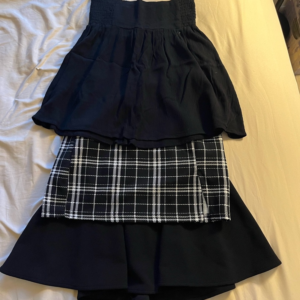 Elegant Black and Plaid Women's Skirt
